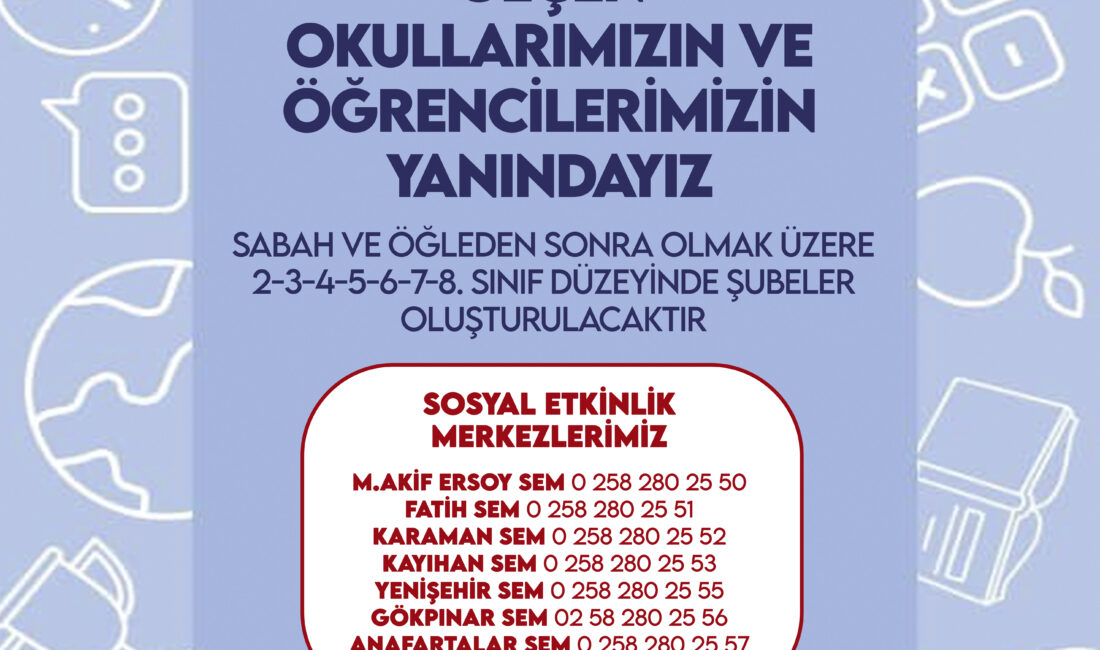 Denizli Büyükşehir Belediyesi, ikili eğitim gören öğrencilere yönelik özel etüt