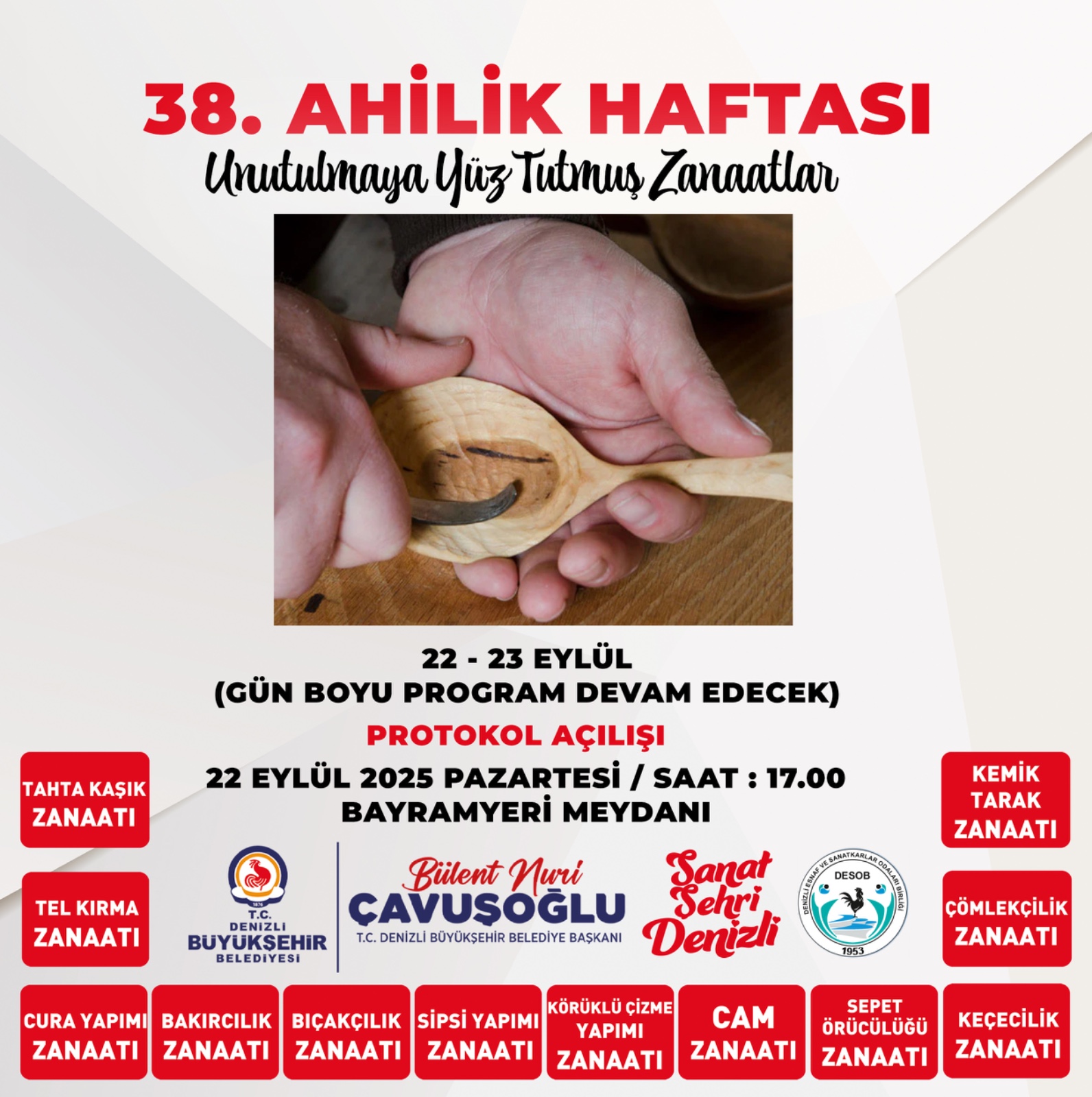 Denizli Büyükşehir Belediyesi'nin düzenlediği 38. Ahilik Haftası etkinlikleri, 22-23 Eylül'de