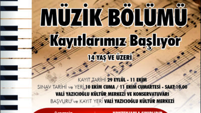 Aydın Büyükşehir Belediyesi Konservatuvarı, yeni dönem müzik bölümü kayıtlarını açıyor.