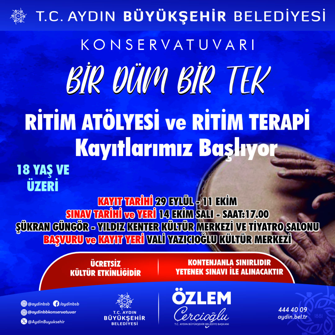 Aydın Büyükşehir Belediyesi Konservatuvarı, popüler “Bir Düm Bir Tek” ritim