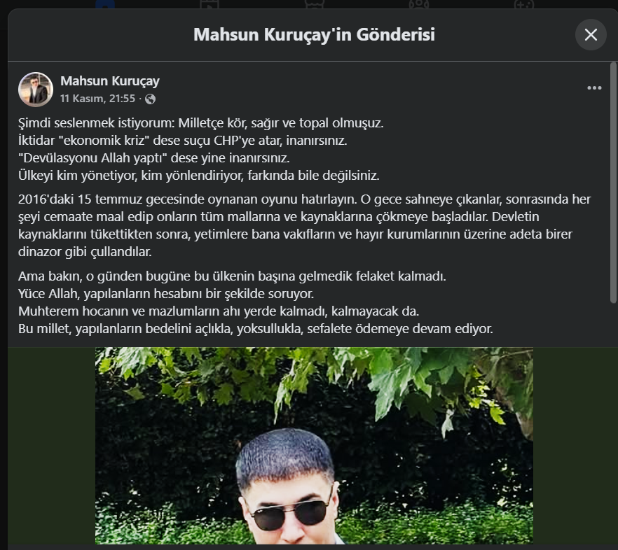 Mahsun Kuruçay'dan 15 Temmuz İddiası