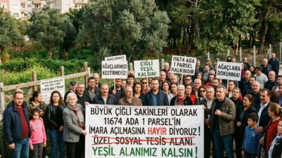 Çiğli yeşil alan imar planı skandalında mahalleli ayaklandı! İzmir Büyükşehir