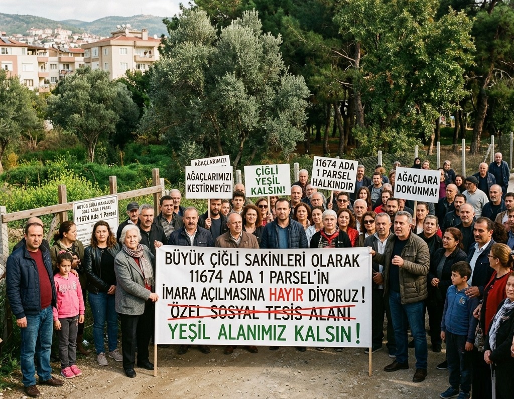 Çiğli yeşil alan imar planı skandalında mahalleli ayaklandı! İzmir Büyükşehir